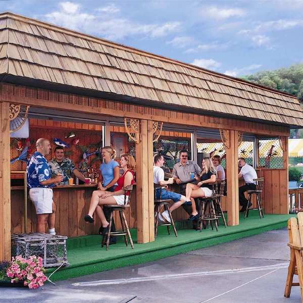 Outdoor bar at the Villa Roma Resort and Conference Center Sullivan County Catskill Mountains New York Hotel