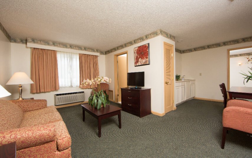 134 One BDRM Suite livingroom kitchen 1