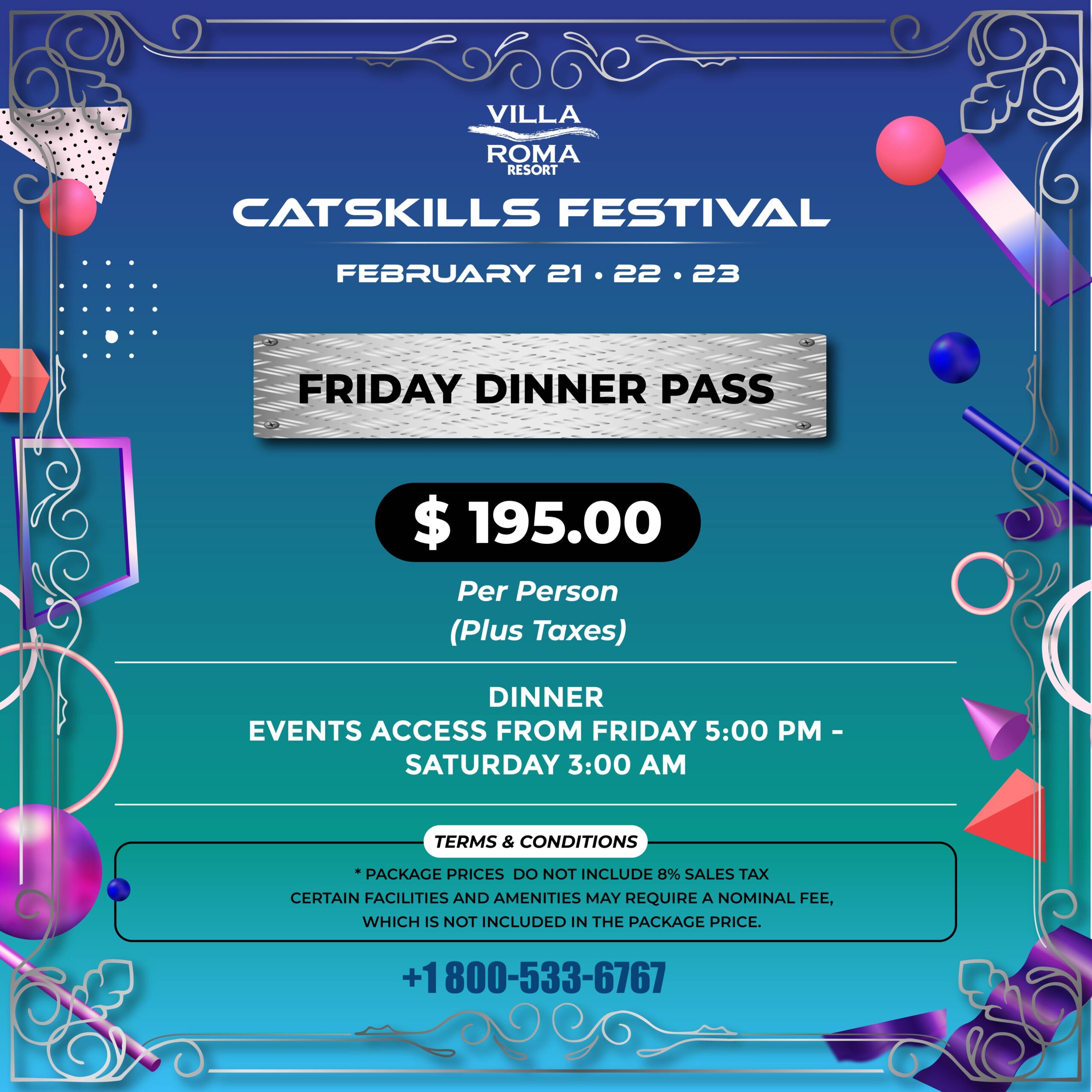 Catskills Festival 2025 Friday Dinner Day Pass scaled