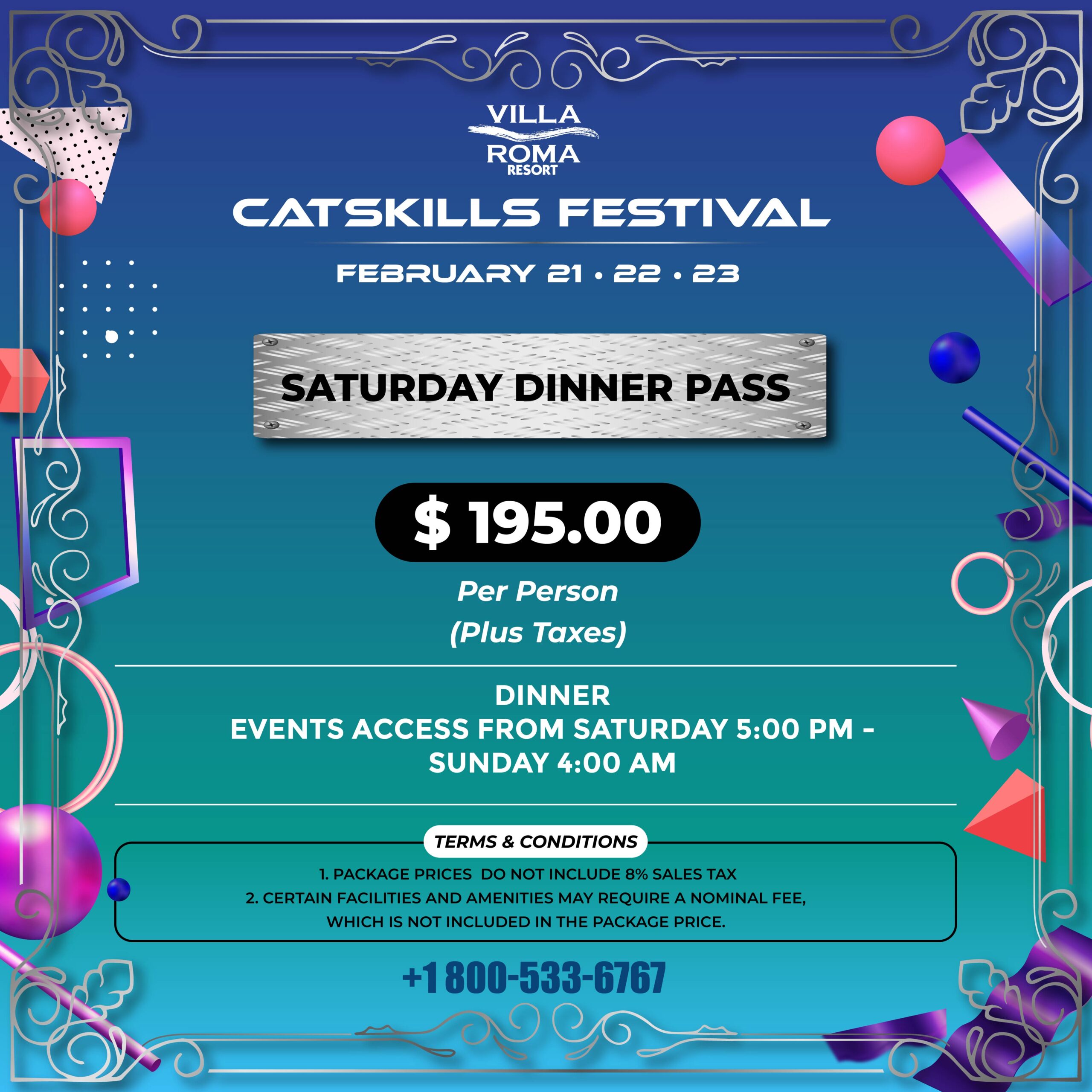 Catskills Festival 2025 Saturday Dinner Day Pass scaled