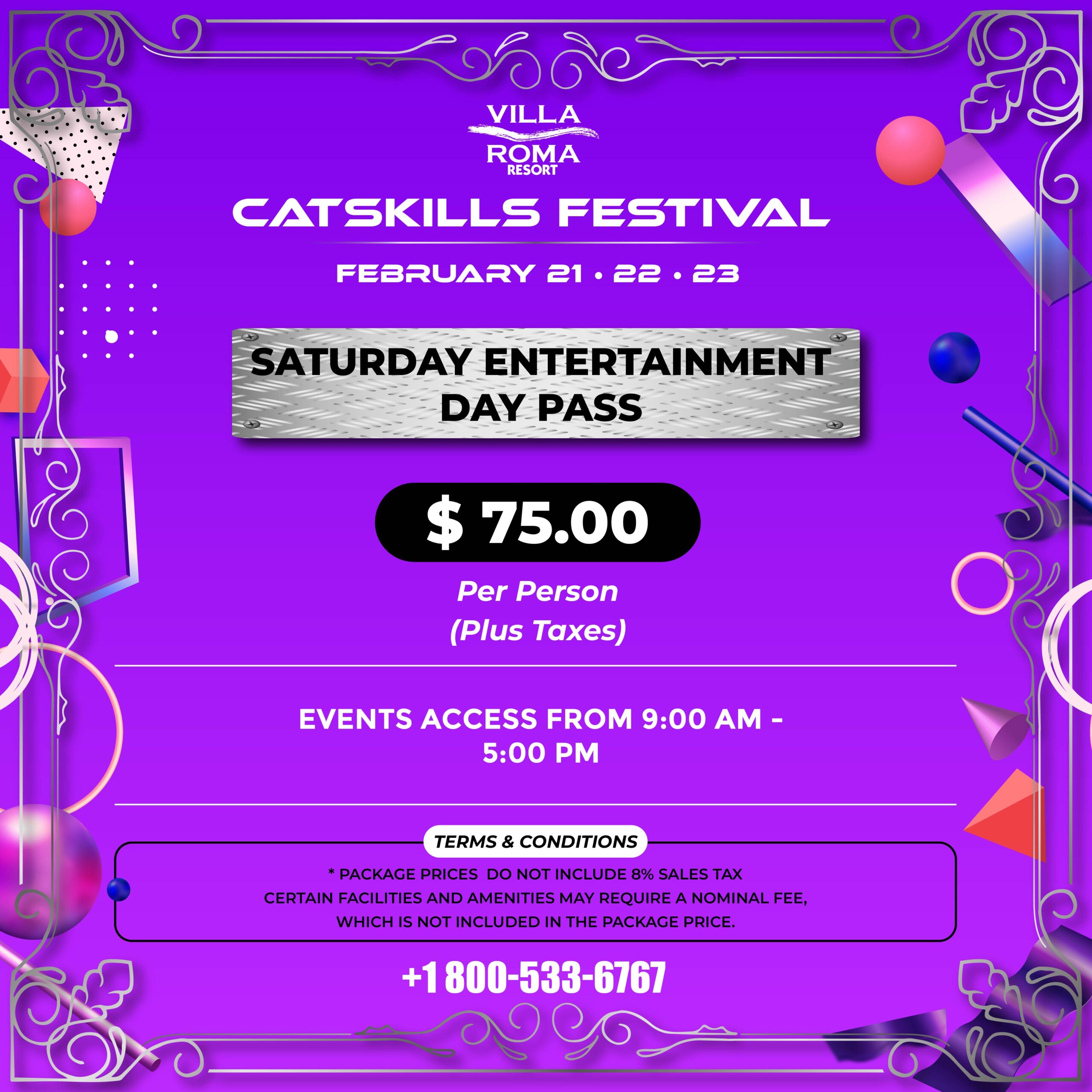 Catskills Festival 2025 Saturday Entertainment Day Pass scaled