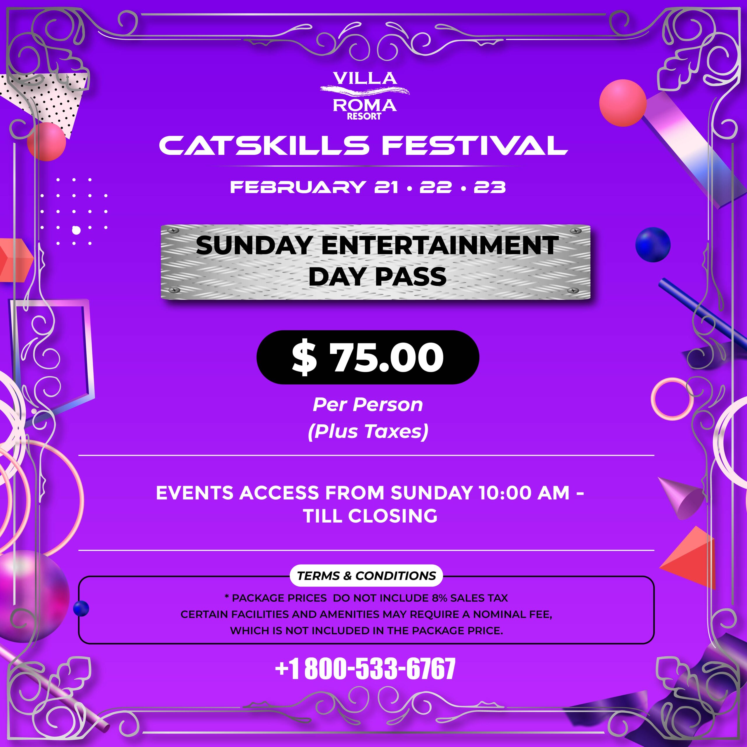 Catskills Festival 2025 Sunday Entertainment Day Pass scaled